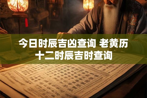 今日时辰吉凶查询 老黄历十二时辰吉时查询