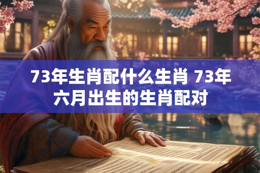 73年生肖配什么生肖 73年六月出生的生肖配对