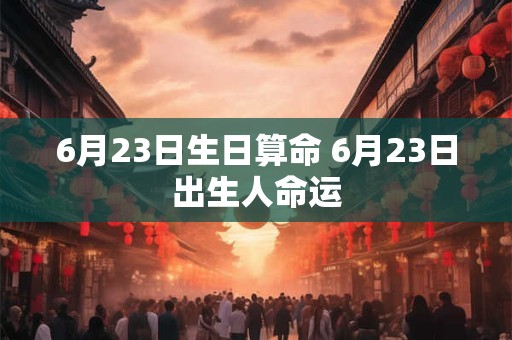6月23日生日算命 6月23日出生人命运