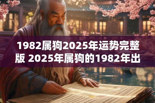 1982属狗2025年运势完整版 2025年属狗的1982年出生者运势如何