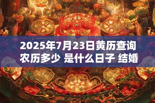 2025年7月23日黄历查询 农历多少 是什么日子 结婚吉时 2025年7月23日黄历查询 农历多少 是什么日子 结婚吉时