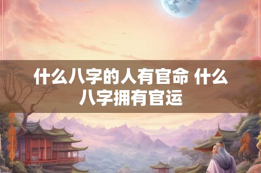 什么八字的人有官命 什么八字拥有官运