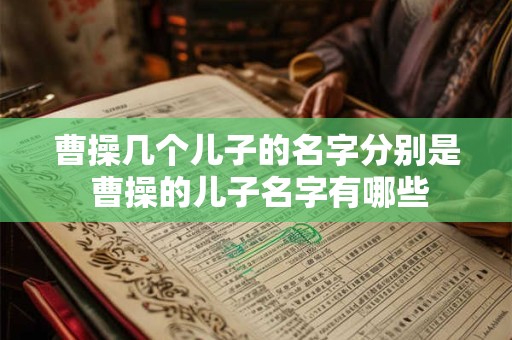 曹操几个儿子的名字分别是 曹操的儿子名字有哪些