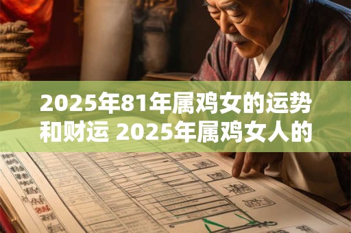 2025年81年属鸡女的运势和财运 2025年属鸡女人的运势和财运如何