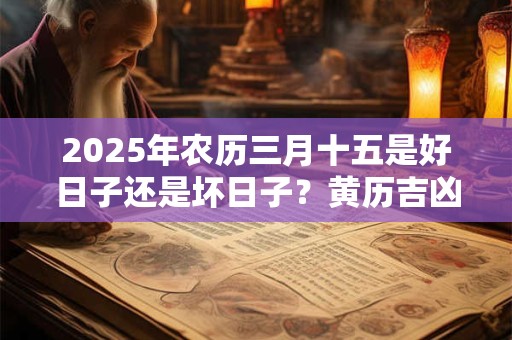 2025年农历三月十五是好日子还是坏日子？黄历吉凶
