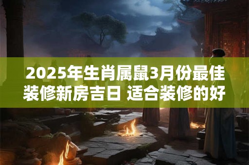 2025年生肖属鼠3月份最佳装修新房吉日 适合装修的好日子