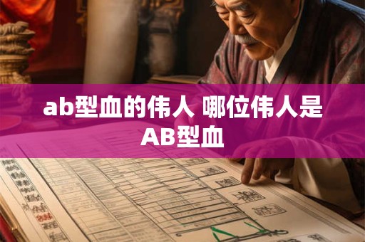 ab型血的伟人 哪位伟人是AB型血