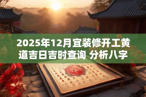 2025年12月宜装修开工黄道吉日吉时查询 分析八字得结果
