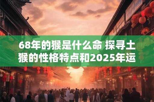 68年的猴是什么命 探寻土猴的性格特点和2025年运势解析