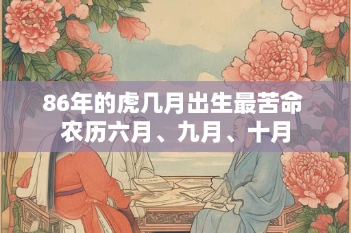 86年的虎几月出生最苦命 农历六月、九月、十月