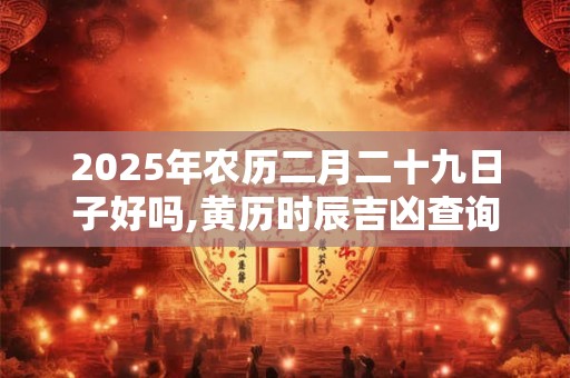 2025年农历二月二十九日子好吗,黄历时辰吉凶查询？