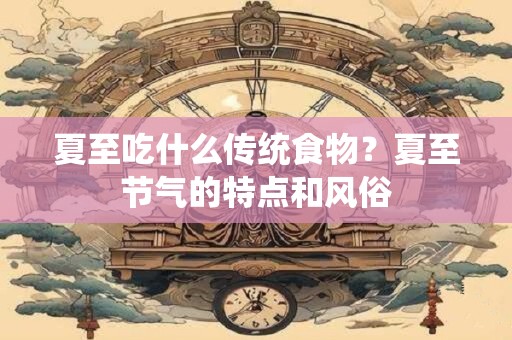 夏至吃什么传统食物？夏至节气的特点和风俗