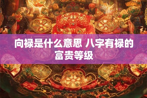 向禄是什么意思 八字有禄的富贵等级