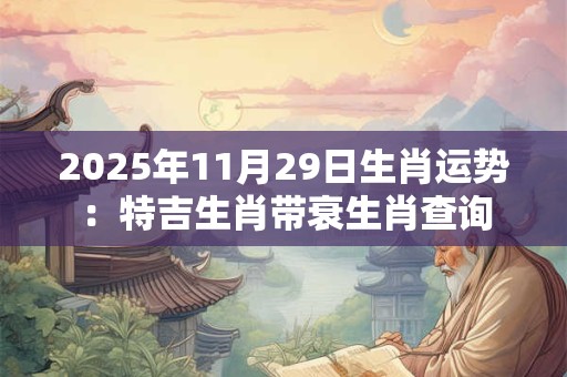2025年11月29日生肖运势：特吉生肖带衰生肖查询