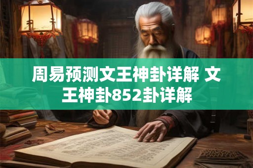 周易预测文王神卦详解 文王神卦852卦详解 周易预测文王神卦详解 文王神卦852卦详解