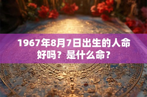 详细阅读:1967年8月7日出生的人命好吗?是什么命? 1967年8月7日出生的人命好吗?是什么命?