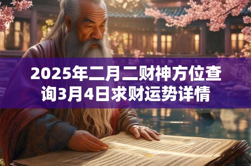 2025年二月二财神方位查询3月4日求财运势详情