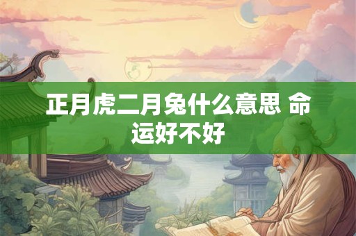正月虎二月兔什么意思 命运好不好