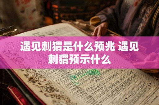 遇见刺猬是什么预兆 遇见刺猬预示什么
