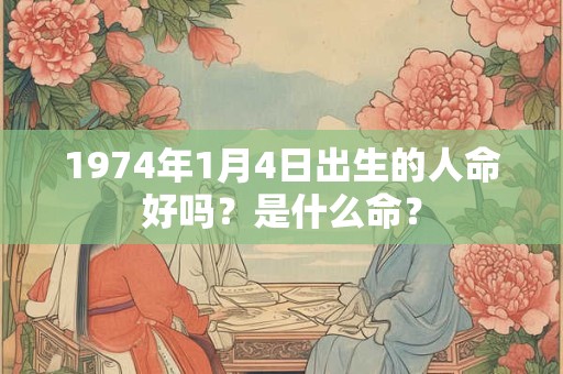 1974年1月4日出生的人命好吗？是什么命？