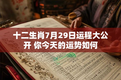 十二生肖7月29日运程大公开 你今天的运势如何