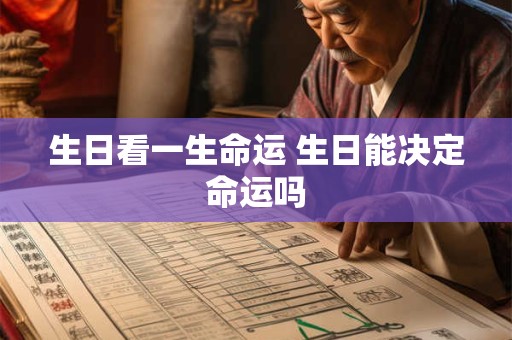 生日看一生命运 生日能决定命运吗