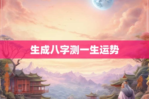 生成八字测一生运势