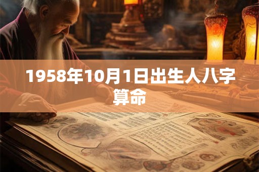 1958年10月1日出生人八字算命