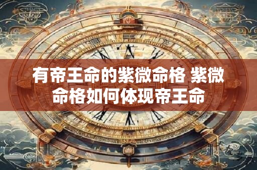 有帝王命的紫微命格 紫微命格如何体现帝王命