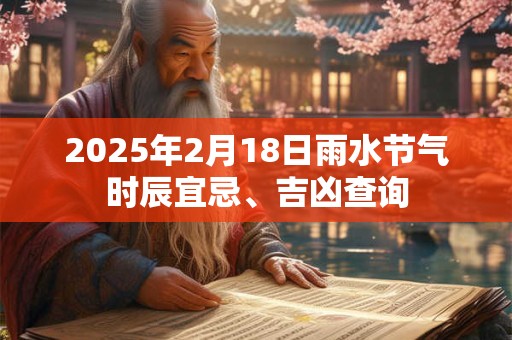 2025年2月18日雨水节气时辰宜忌、吉凶查询