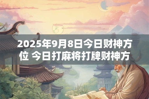 2025年9月8日今日财神方位 今日打麻将打牌财神方位