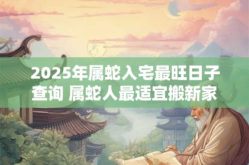 2025年属蛇入宅最旺日子查询 属蛇人最适宜搬新家的黄道吉日