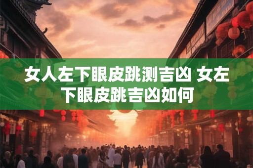 女人左下眼皮跳测吉凶 女左下眼皮跳吉凶如何