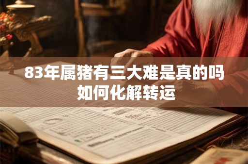 83年属猪有三大难是真的吗 如何化解转运