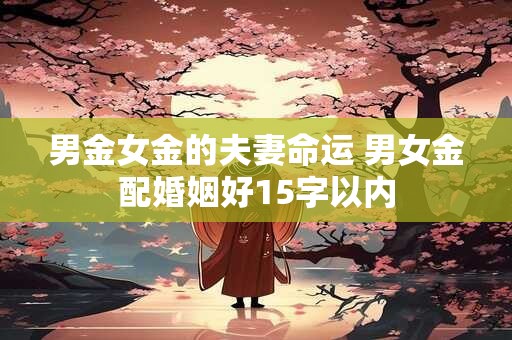 男金女金的夫妻命运 男女金配婚姻好15字以内