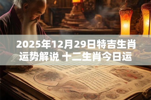 2025年12月29日特吉生肖运势解说 十二生肖今日运势