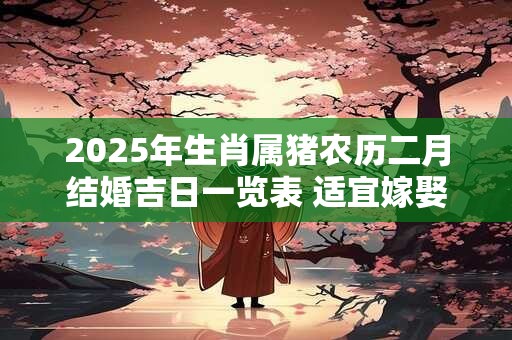 2025年生肖属猪农历二月结婚吉日一览表 适宜嫁娶的吉日