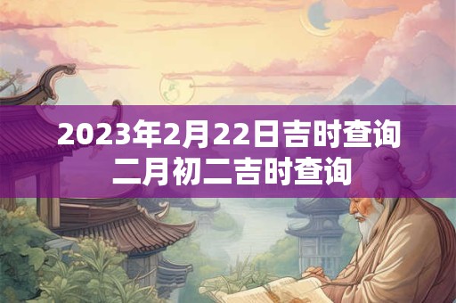 2023年2月22日吉时查询 二月初二吉时查询