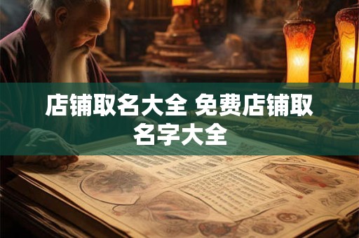 店铺取名大全 免费店铺取名字大全