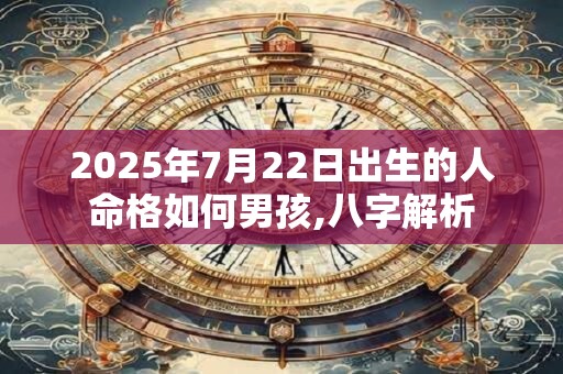 2025年7月22日出生的人命格如何男孩,八字解析