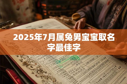 2025年7月属兔男宝宝取名字最佳字