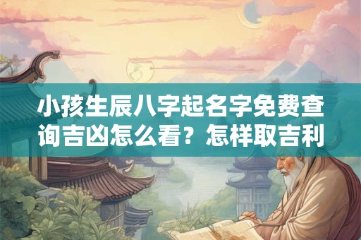小孩生辰八字起名字免费查询吉凶怎么看？怎样取吉利名字？