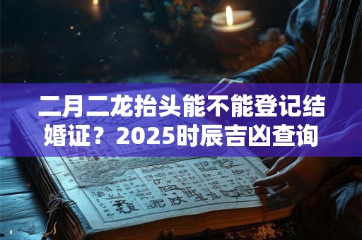 二月二龙抬头能不能登记结婚证？2025时辰吉凶查询
