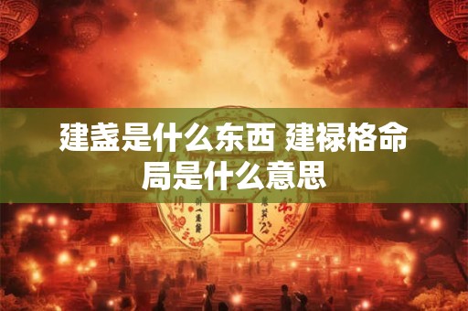 建盏是什么东西 建禄格命局是什么意思