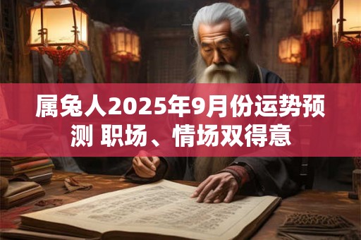属兔人2025年9月份运势预测 职场、情场双得意