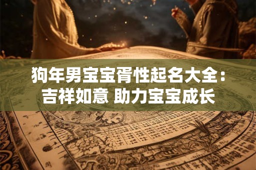 狗年男宝宝胥性起名大全：吉祥如意 助力宝宝成长