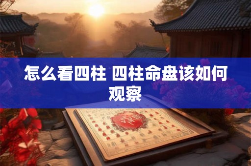怎么看四柱 四柱命盘该如何观察