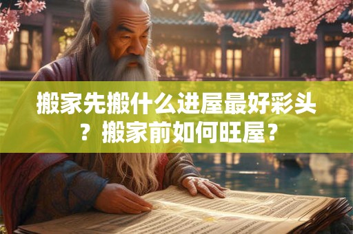 搬家先搬什么进屋最好彩头？搬家前如何旺屋？