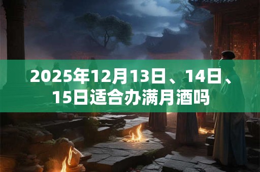 2025年12月13日、14日、15日适合办满月酒吗