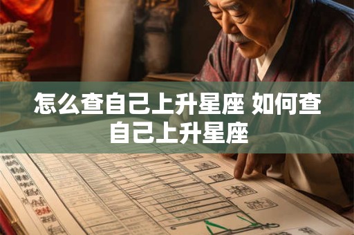 怎么查自己上升星座 如何查自己上升星座